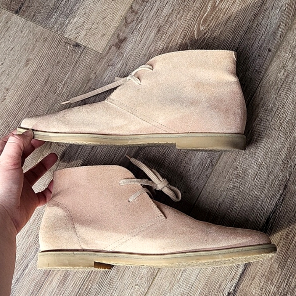 J Crew Chukka boots blush pink